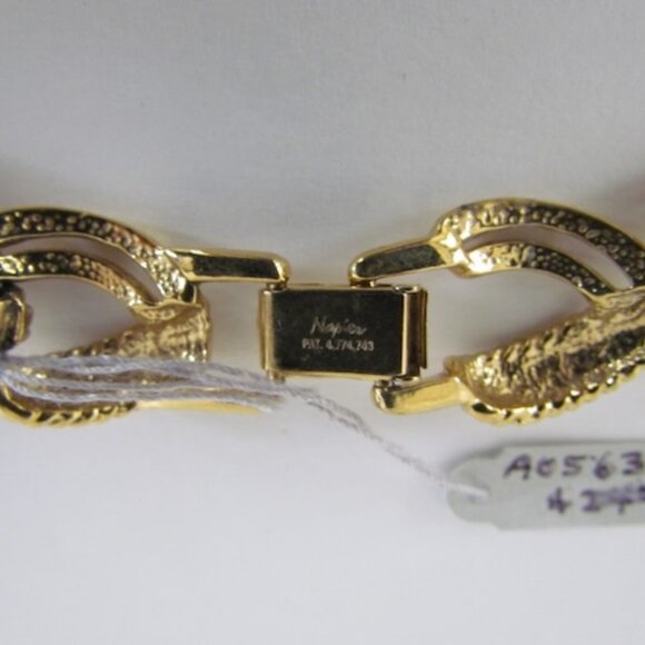 Vintage Chunky Napier Necklace Link Gold Tone Signed - Picture 8 of 9